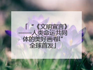 “《文明宣言》——人类命运共同体的美好画卷I”全球首发