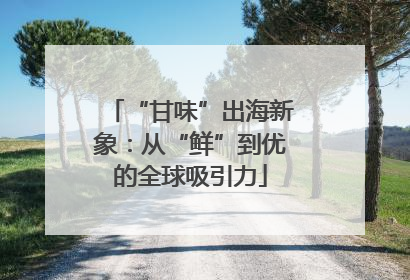 “甘味”出海新象：从“鲜”到优的全球吸引力