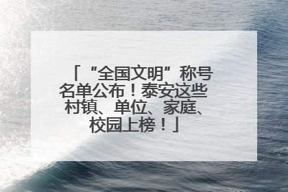 “全国文明”称号名单公布！泰安这些村镇、单位、家庭、校园上榜！