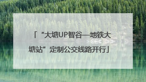 “大塘UP智谷—地铁大塘站”定制公交线路开行