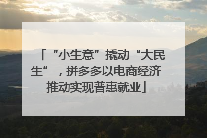 “小生意”撬动“大民生”，拼多多以电商经济推动实现普惠就业