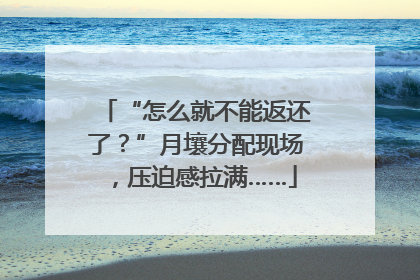 “怎么就不能返还了？”月壤分配现场，压迫感拉满……