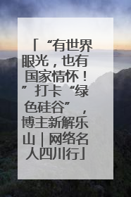 “有世界眼光，也有国家情怀！”打卡“绿色硅谷”，博主新解乐山｜网络名人四川行