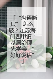 “沟通断层” 怎么破？江苏海门四甲镇：基层治理 先学会 “好好说话”