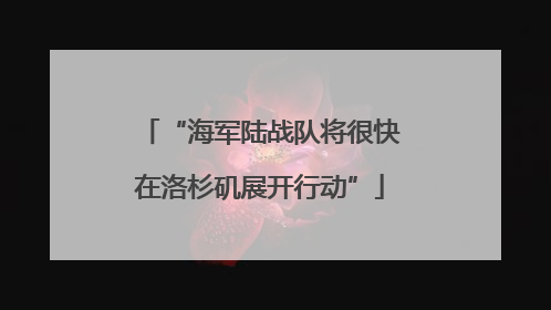“海军陆战队将很快在洛杉矶展开行动”