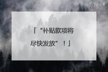 “补贴款项将尽快发放”！