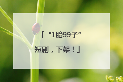“1胎99子”短剧，下架！