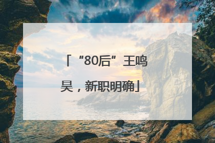 “80后”王鸣昊，新职明确