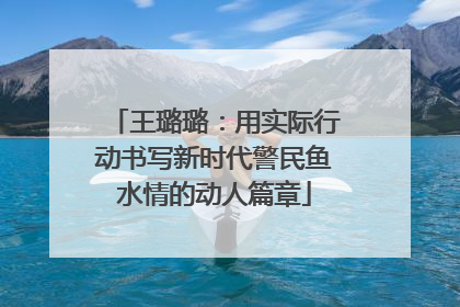 王璐璐：用实际行动书写新时代警民鱼水情的动人篇章