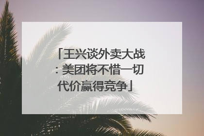 王兴谈外卖大战：美团将不惜一切代价赢得竞争