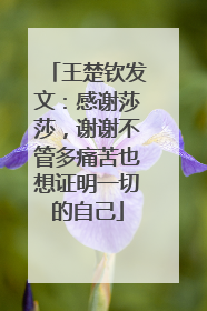 王楚钦发文：感谢莎莎，谢谢不管多痛苦也想证明一切的自己