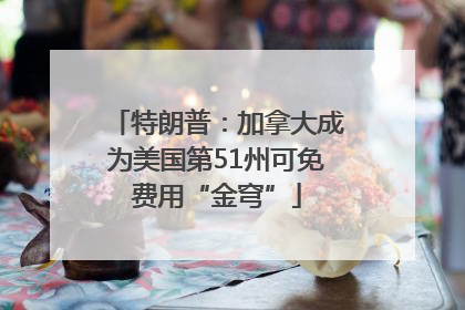 特朗普：加拿大成为美国第51州可免费用“金穹”