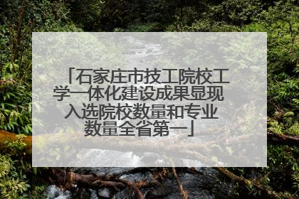 石家庄市技工院校工学一体化建设成果显现 入选院校数量和专业数量全省第一