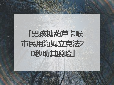 男孩糖葫芦卡喉 市民用海姆立克法20秒助其脱险