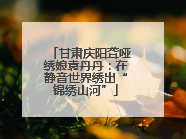 甘肃庆阳聋哑绣娘袁丹丹：在静音世界绣出“锦绣山河”