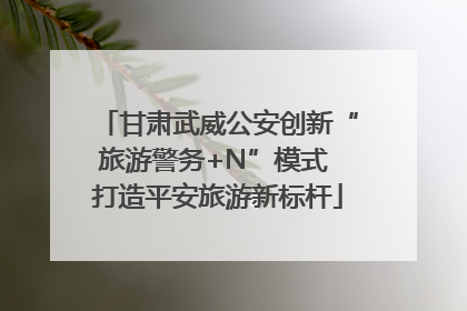 甘肃武威公安创新“旅游警务+N”模式 打造平安旅游新标杆
