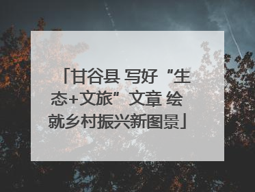 甘谷县 写好“生态+文旅”文章 绘就乡村振兴新图景