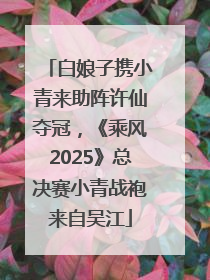 白娘子携小青来助阵许仙夺冠，《乘风2025》总决赛小青战袍来自吴江
