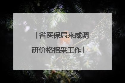 省医保局来威调研价格招采工作