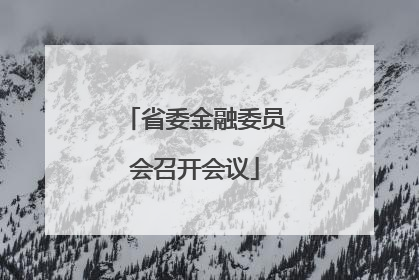 省委金融委员会召开会议