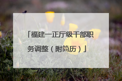 福建一正厅级干部职务调整（附简历）