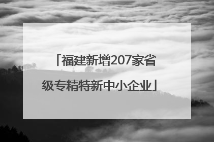福建新增207家省级专精特新中小企业