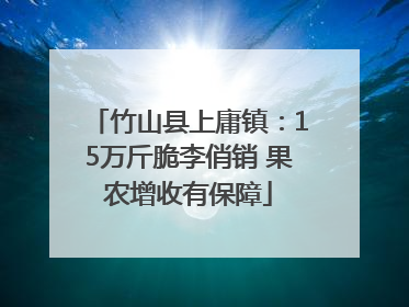 竹山县上庸镇：15万斤脆李俏销 果农增收有保障