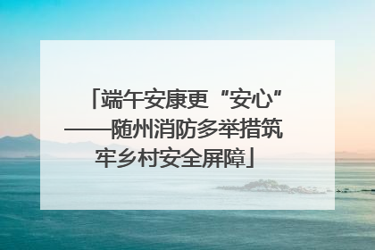 端午安康更“安心”——随州消防多举措筑牢乡村安全屏障