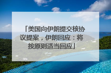 美国向伊朗提交核协议提案，伊朗回应：将按原则适当回应
