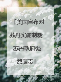 美国宣布对苏丹实施制裁 苏丹政府强烈谴责