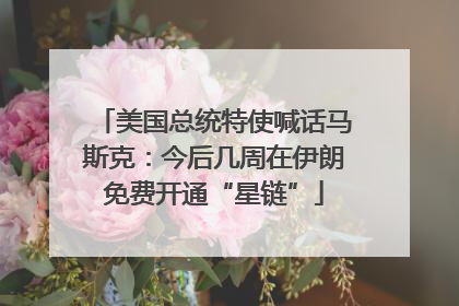 美国总统特使喊话马斯克：今后几周在伊朗免费开通“星链”