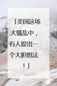 美国这场大骚乱中，有人提出一个大胆想法！