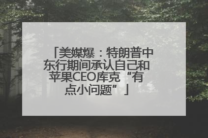美媒爆：特朗普中东行期间承认自己和苹果CEO库克“有点小问题”