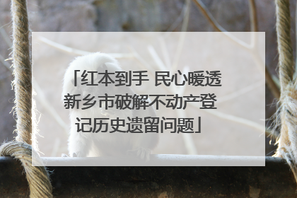 红本到手 民心暖透 新乡市破解不动产登记历史遗留问题