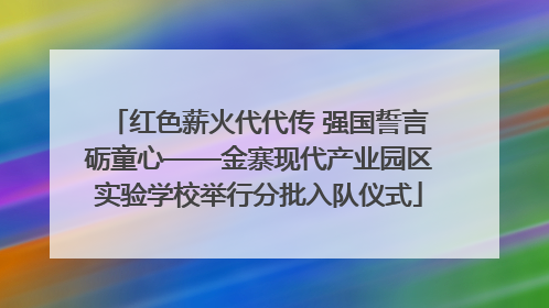 红色薪火代代传 强国誓言砺童心——金寨现代产业园区实验学校举行分批入队仪式