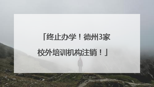 终止办学！德州3家校外培训机构注销！