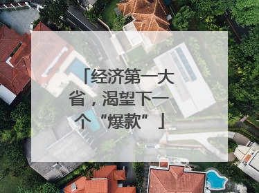 经济第一大省，渴望下一个“爆款”