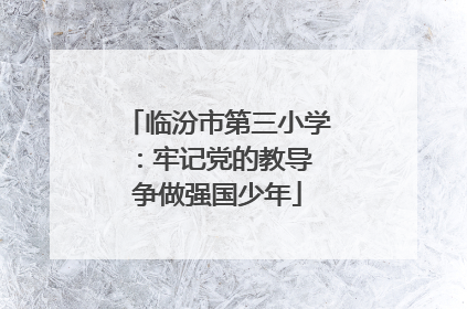 临汾市第三小学：牢记党的教导 争做强国少年