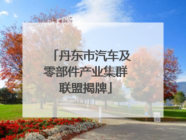 丹东市汽车及零部件产业集群联盟揭牌