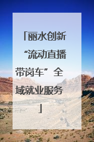丽水创新“流动直播带岗车”全域就业服务