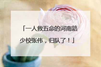 一人救五命的河南籍少校张伟，归队了！
