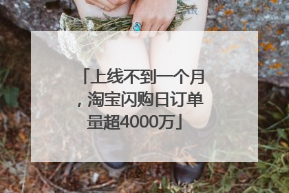 上线不到一个月，淘宝闪购日订单量超4000万