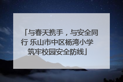 与春天携手，与安全同行 乐山市中区杨湾小学筑牢校园安全防线