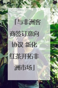 与非洲客商签订意向协议 新化红茶开拓非洲市场