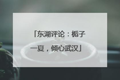 东湖评论：栀子一夏，倾心武汉
