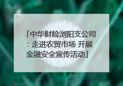 中华财险浏阳支公司：走进农贸市场 开展金融安全宣传活动