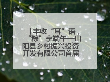丰收“耳”语，“粽”享端午—山阳县乡村振兴投资开发有限公司首届木耳采摘活动盛大启幕