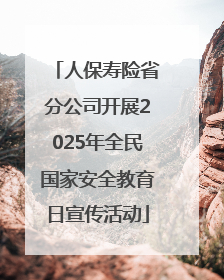 人保寿险省分公司开展2025年全民国家安全教育日宣传活动