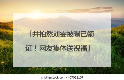 井柏然刘雯被曝已领证！网友集体送祝福