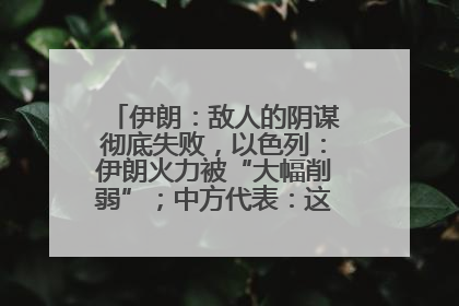 伊朗：敌人的阴谋彻底失败，以色列：伊朗火力被“大幅削弱”；中方代表：这次不能再有欺骗